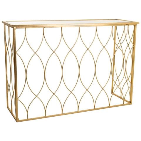 Mobile Da Ingresso In Metallo Dorato 120x40x80h - Foto 1