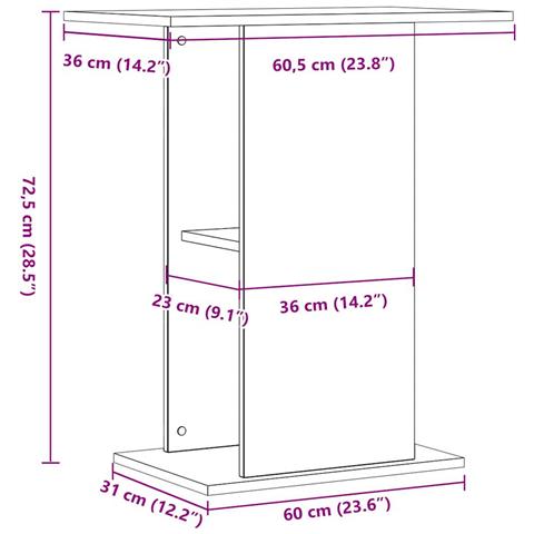Supporto per Acquario Legno Antico 36x60,5x72,5cm in Truciolato - Foto 9