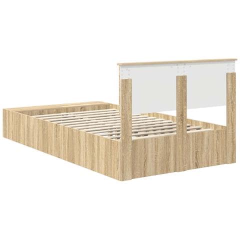 Struttura del letto con lo scaffale Rovere Sonoma 120 x 190 cm - Foto 9