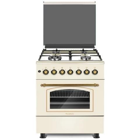 Cucina 4 Fuochi a Gas Forno Gas 60x60cm Beige L60RBG - Foto 1