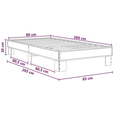 Struttura del letto Legno antico 80 x 200 cm - Foto 6