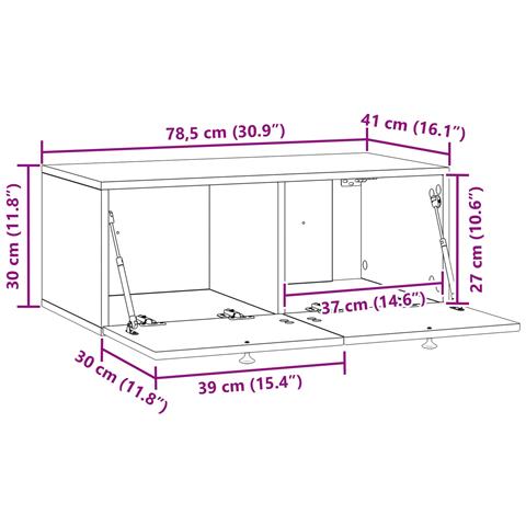 Mobile Porta TV da Muro Rovere Artigianale 78,5 x 41 x 30 cm - Foto 9