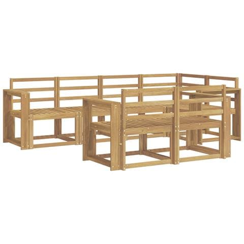 Set di divani da esterno 7 pcs Bianco Legno di Acacia Massello - Foto 1