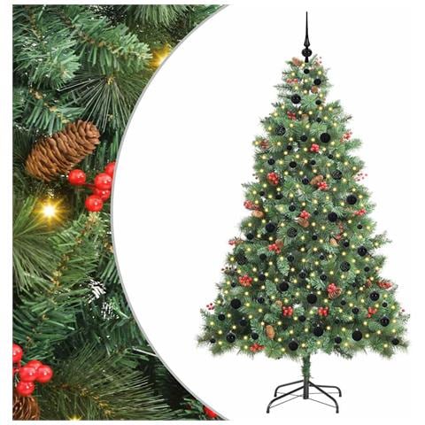 Albero di Natale artificiale 300 LED Bianco caldo PVC e Metallo - Foto 1