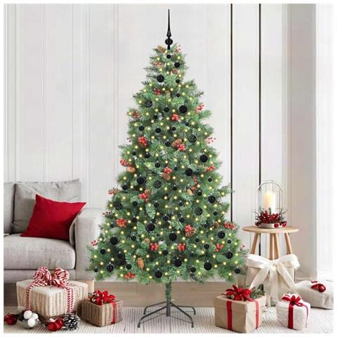 Albero di Natale artificiale 300 LED Bianco caldo PVC e Metallo - Foto 2