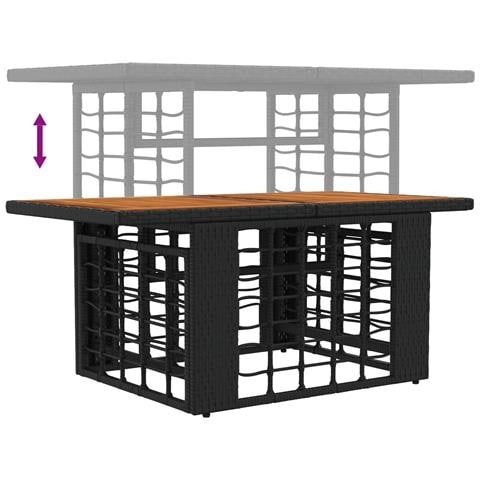 Set Divano da Giardino 5 pz Nero e Grigio scuro polyrattan - Foto 10