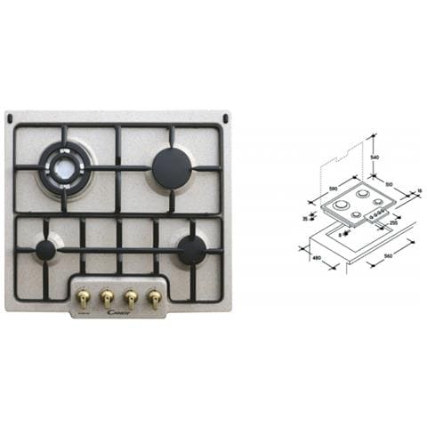 Piano Cottura PGC 640 SQ a Gas 4 Fuochi Colore Avena - Foto 6