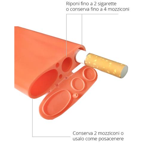 1 Posacenere Tascabile Smookey Ignifugo Porta Accendino Bic Mozziconi I Love Roma Fucsia + Accendino Bic J 25 - Foto 2