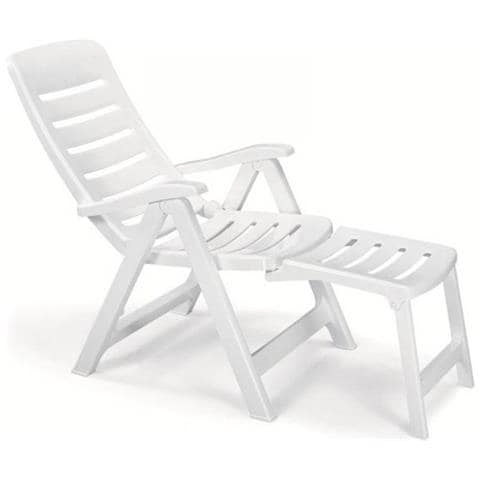 Poltrona Quintilla Con Schienale Regolabile In 5 Posizioni, Chiudibile. Dimensioni : (lxpxh) 60x108x108cm. Struttura E Seduta Bianca In Resina Idrorepellente E Traspirante - 1138 - Foto 3