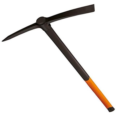 Piccone forgiato, Lunghezza: 90 cm, Peso: 2,95 kg Testa in acciaio al carbonio forgiato / Manico resistente in Fibra di Vetro, Nero / Arancione, 200, 1.001.733 - Foto 1