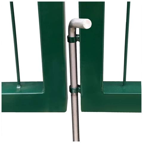 Cancello Di Recinzione Con Paletti 350x120 Cm In Acciaio Verde - Foto 5