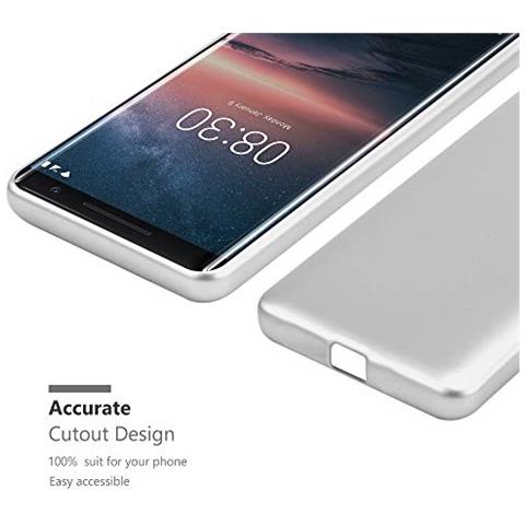 Cadorabo Custodia Compatibile Con Nokia 8 Sirocco In Argento Metallico - Coperchio Protettivo In Silicone Tpu Flessibile - Foto 2
