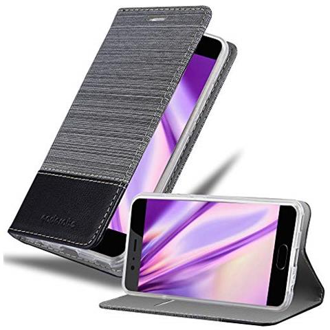 Custodia Compatibile Con Huawei P10 In Grigio Nero - Coperchio Protettiva Con Chiusura Magnetica, Funzione Stand E Tasca Per Le Carte - Foto 1