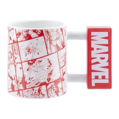 Tazza Marvel Con Manico Logo E Sfondo A Fumetti / Logo Shaped Mug - Paladone Products - Foto 1