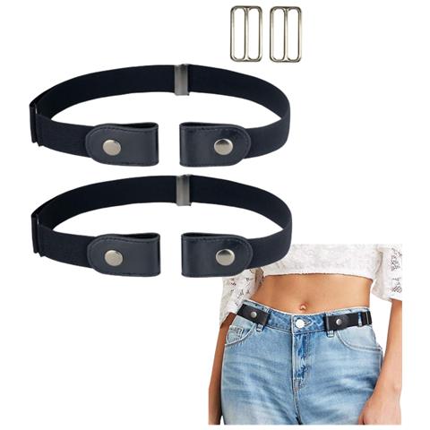 Cintura Elastica Senza Fibbia (taglia Unica) Nera Black 2-pack 2 Pacchi - Foto 5