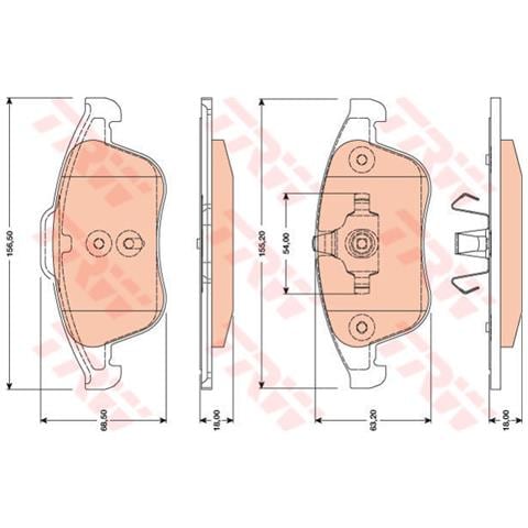 Pattini Freno Renault Laguna Coupe (dt0/1) 2.0 Dc Gdb1788 - Foto 1