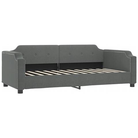 Divano Letto Estraibile Materassi Grigio Scuro 90x200cm Tessuto - Foto 9