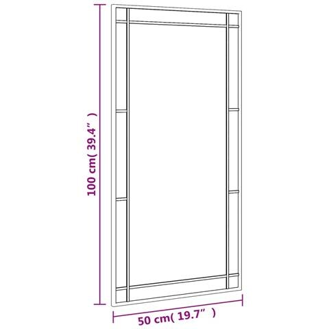 Specchio da Parete Nero 50x100 cm Rettangolare in Ferro - Foto 12