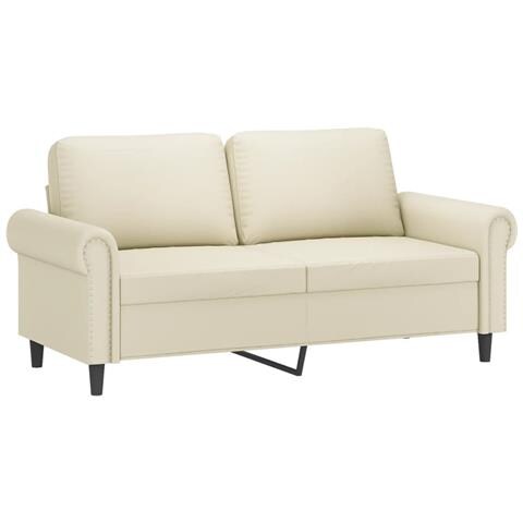Divano A 2 Posti Crema 140 Cm In Similpelle - Foto 2