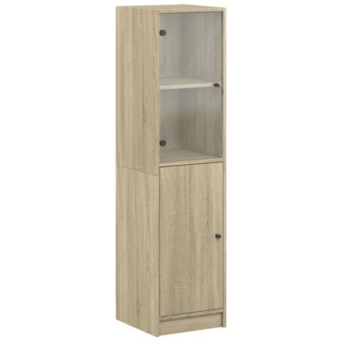 Credenza Con Anta In Vetro Rovere Sonoma 35x37x142 Cm - Foto 2