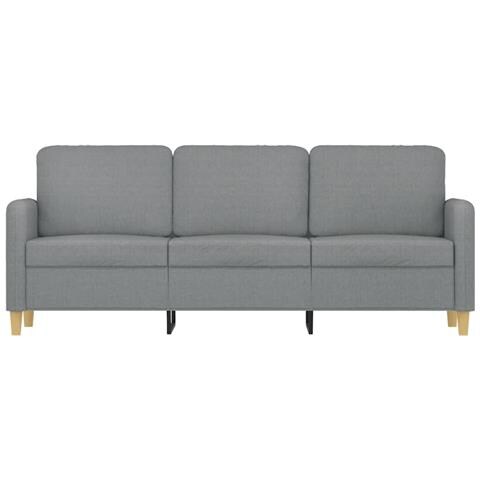 Divano A 3 Posti Grigio Chiaro 180 Cm In Tessuto - Foto 3