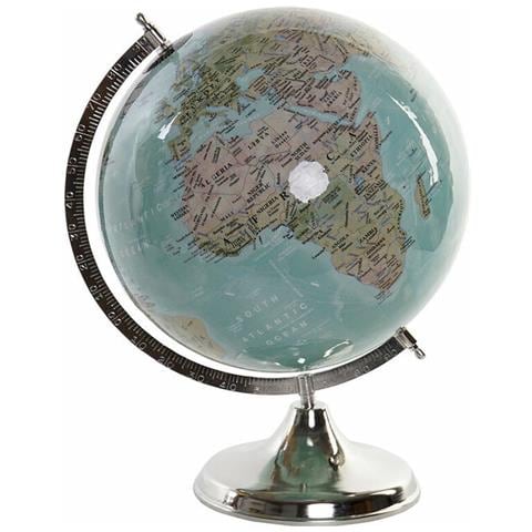 Mappamondo Azzurro Carta Plastica Ferro (33 X 30 X 41 Cm) - Foto 1