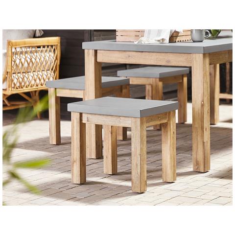 Set Di 2 Sgabelli Da Giardino In Cemento Grigio Ostuni - Foto 1