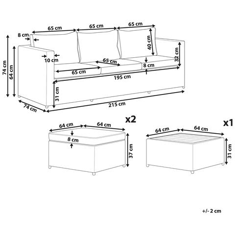 Salotto Da Giardino Modulare 5 Posti Rattan Tortora Grigio Lato Destro Sabbia - Foto 2