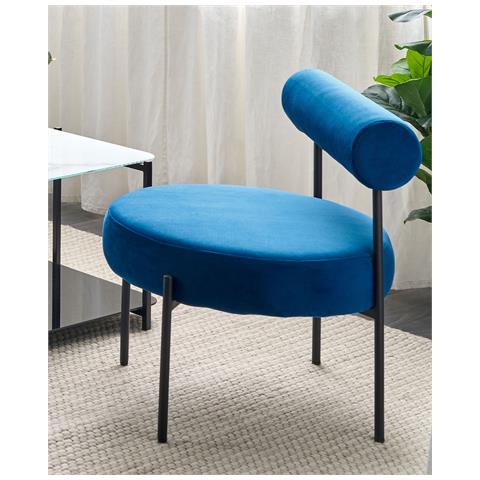 Velluto Poltrona Blu Marino Alpha - Foto 1