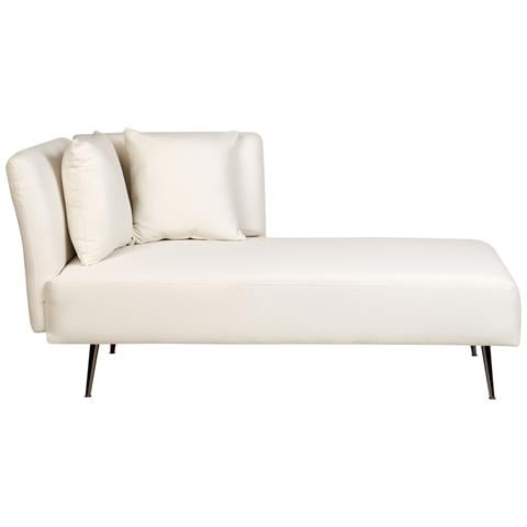 Chaise Longue Versione Sinistra Riom Tessuto Bianco - Foto 2