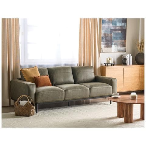 Divano 3 Posti Sovik Pelle Sintetica Verde - Foto 1