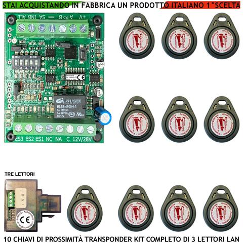 Chiave Di Prossimità 3 Lettori Universali Lan Rj45 Qualsiasi Marca 10 Trasponder Uscita Relè C.nc.na 1ax24v Funzione I - Foto 1
