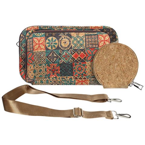 Pochette In Sughero, Collezione Corkmosaic, Chiusure A Zip - Foto 1