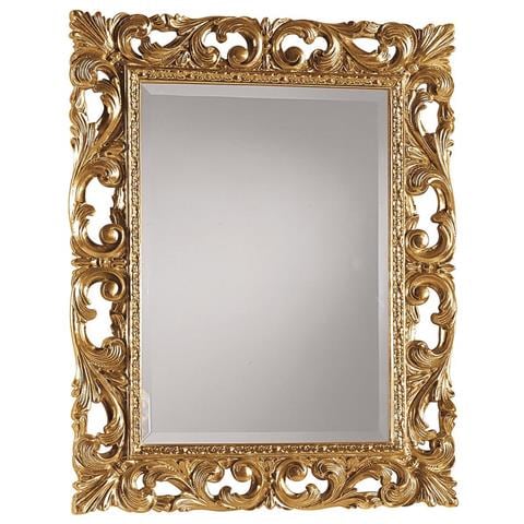 Specchiera Barocca Intagliata In Foglia Oro L. 74 P. 3 H. 94 - Foto 1