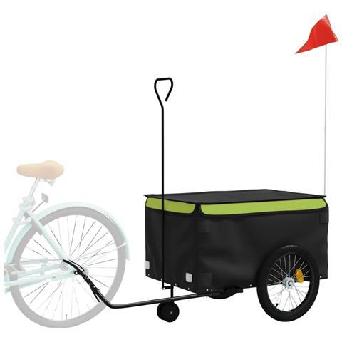 Rimorchio Da Bici Nero E Verde 45 Kg In Ferro - Foto 3