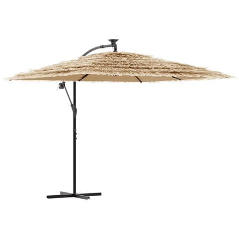 Ombrellone Giardino Led E Palo In Acciaio Marrone 269x269x235cm - Foto 2