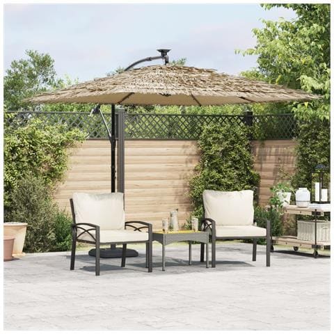 Ombrellone Giardino Led E Palo In Acciaio Marrone 269x269x235cm - Foto 1