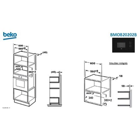Forno Microonde BMOB20202B con Grill Capacità 20 Litri Potenza 800 Watt Colore Nero - Foto 4