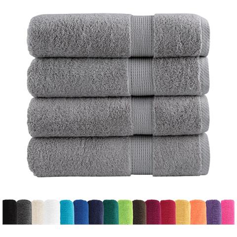 Asciugamani da Bagno SOLUND 4 pz Grigi 100x150 cm 600gsm - Foto 2