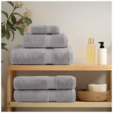 Asciugamani da Bagno SOLUND 4 pz Grigi 100x150 cm 600gsm - Foto 3