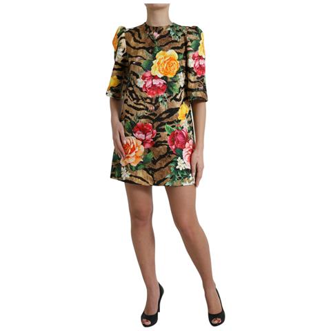 Mini Abito A Trapezio Con Stampa Floreale Tigre Multicolor - It40-s - Foto 2