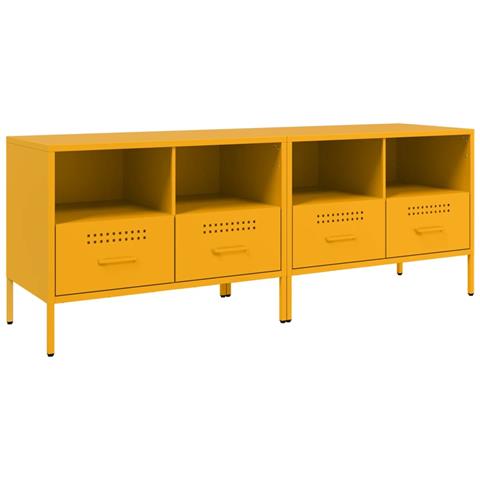 Mobili Tv 2 Pz Giallo Senape 68x39x50,5 Cm In Acciaio - Foto 2