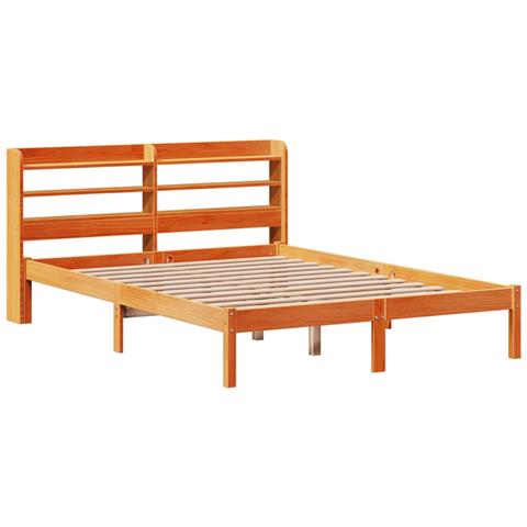 Giroletto Con Testiera Marrone Cera 120x190 Cm Massello Pino - Foto 3