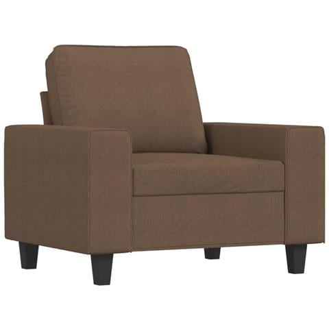 Poltrona Con Poggiapiedi Marrone 60 Cm In Tessuto - Foto 3