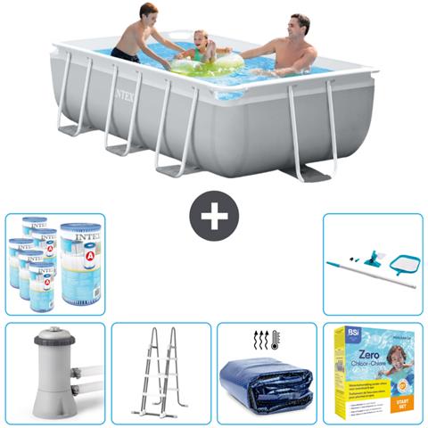 Piscina Fuori Terra - Rettangolo - 300x175x80 Cm - Grigio - Include Accessori Coordinati Cb40 - Foto 1