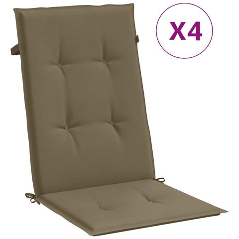 Cuscini Sedia Schiena Alta 4 Tortora Mélange 120x50x4 Tessuto - Foto 1