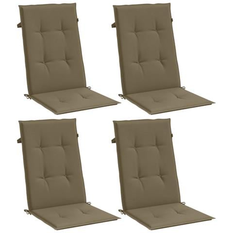 Cuscini Sedia Schiena Alta 4 Tortora Mélange 120x50x4 Tessuto - Foto 2