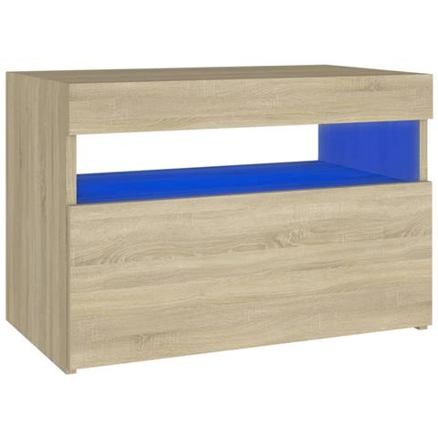 Lusso Casadino -  Comodino Con Luci Led Sonoma 60x35x40 Cm In Legno Multistrato - Foto 1
