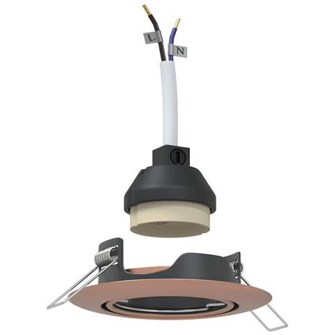 Plafoniere Incassate 12 pezzi Rotondo GU10 Rame Ø90 mm Acciaio - Foto 1