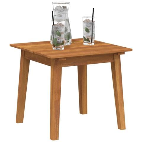 Tavolino laterale 45x45x40 cm in legno massello di acacia - Foto 2